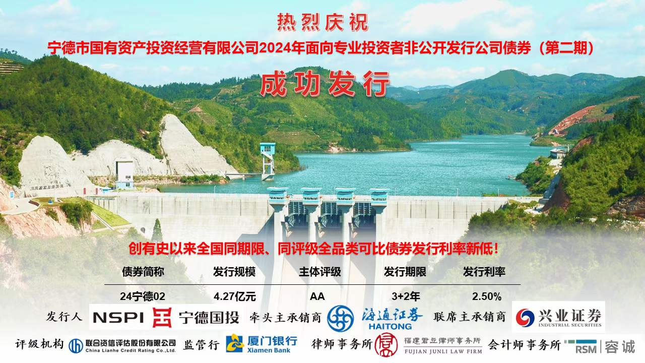 喜報！熱烈慶祝市國投公司2024年度第二期私募公司債券成功發行